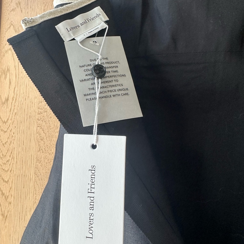 NWT Lovers and Friends Miles Black Linen Mini Dress Size Small - Picture 10 of 14